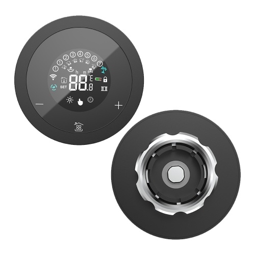 LCD Digital Thermostatic Radiator Valve for Tuya Zigbee APP Mini Radiator Valve Smart Temperature Controller Automatic Radiator Voice Control Thermostat Control Switch Touch Screen 