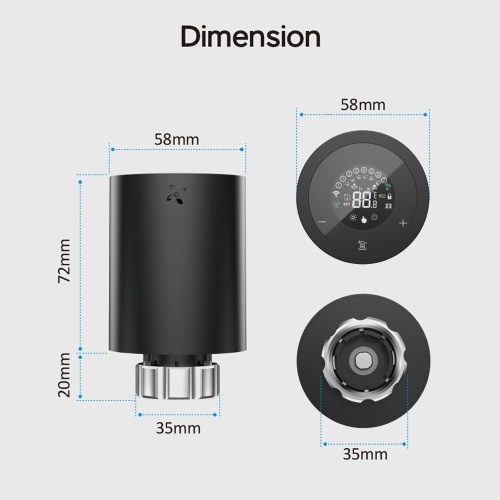 LCD Digital Thermostatic Radiator Valve for Tuya Zigbee APP Mini Radiator Valve Smart Temperature Controller Automatic Radiator Voice Control Thermostat Control Switch Touch Screen 