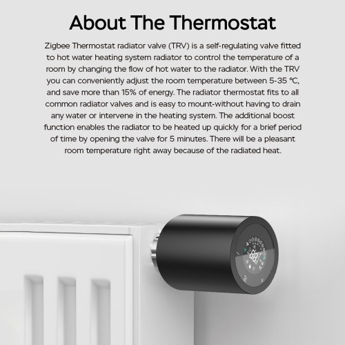 LCD Digital Thermostatic Radiator Valve for Tuya Zigbee APP Mini Radiator Valve Smart Temperature Controller Automatic Radiator Voice Control Thermostat Control Switch Touch Screen 
