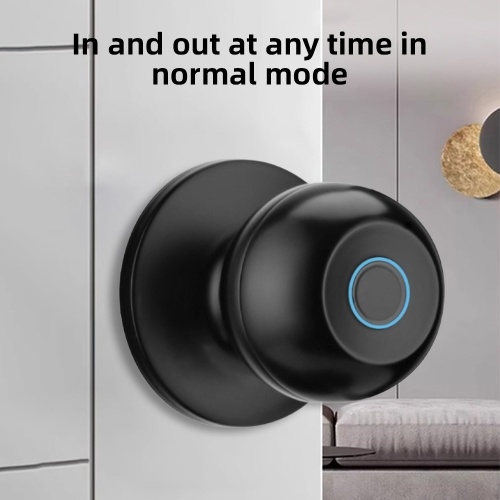 Smart Lock Keyless Entry Door Lock Fingerprint Door Knob TY App Remote Operation Type-C Port Rechargeable Battery BT 3-in-1 Fingerprint/Key/App Door Lock for 35-55mm Office Home Bedroom Door 