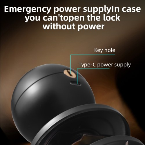 Smart Lock Keyless Entry Door Lock Fingerprint Door Knob TY App Remote Operation Type-C Port Rechargeable Battery BT 3-in-1 Fingerprint/Key/App Door Lock for 35-55mm Office Home Bedroom Door 
