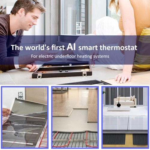 Smart Thermostat for House Electric Floor Heating WiFi AC thermostat with LED Digital Touch Screen Support AI Smart Learning APP Control 