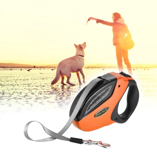 

Выдвижная собака Walking Leash с кнопкой Break & Lock 16-футовая нейлоновая лента для маленьких / средних / крупных собак до 110 фунтов