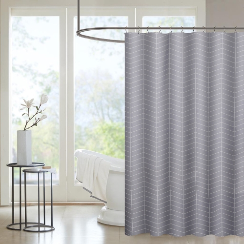 

Htovila 72 * 72'' 100% Polyester Decorative Privacy Protection Bathroom Curtain Waterproof Mold-proof Anti-Bacterial Shower Curtain with 12pcs Hooks