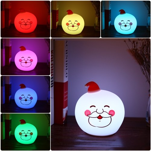 

USB Rechargeable LED Silicone Patting Control Christmas Santa Lamp