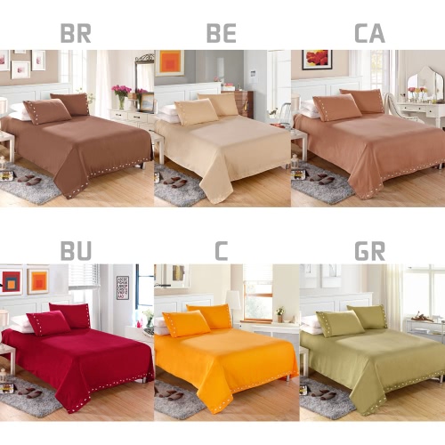 

1800 Series Lux Decor Collection Solid Embroider Cording 4Pcs Bedding Set Deep Pocket Fitted Sheet Bed Cover Pillow Cases Bedclothes Home Textiles