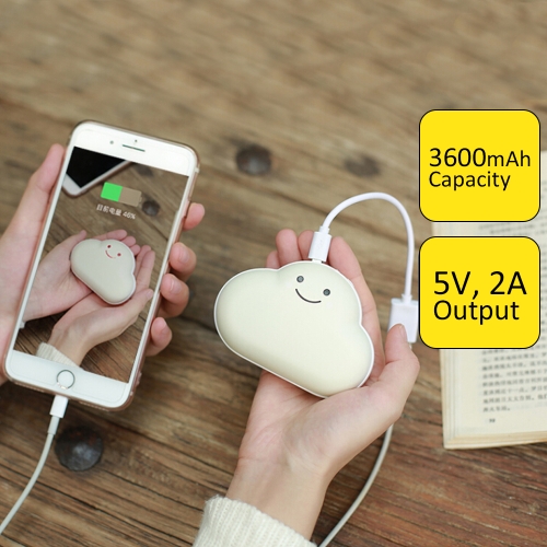 

Mini Portable Hand Warmer Adorable Clouds Hand Warmer 3600mAh USB Rechargeable Electric Hand Warmer 3 Heating Warm Setting Portabl
