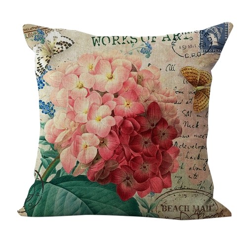 

18 * 18 inches / 45 * 45cm Polyester Romantic Flower Pattern Cushion Cover Decorative