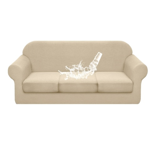 Sofa-Schonbezug für 3 separate Kissen, wasserdicht, dehnbar, weich, waschbar, Sofabezug, solide Möbelbezüge