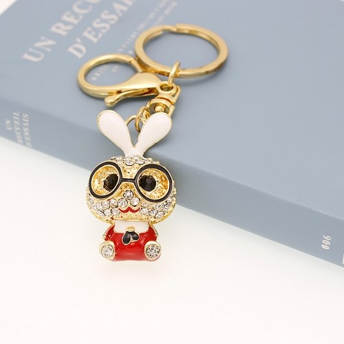

Animal Style Alloy Crystal Rhinestone Key Chain Hollow Shining Key Ring with Clip Hook Handbag Purse Car Pendant Ornament Decor--C