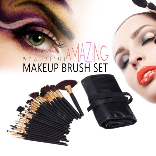 

Abody 32Pcs Wood Makeup Brushes Kit + Pouch Bag Case