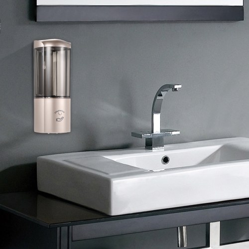 

500ml Wall-mounted Single Bottle Automatic Soap Dispenser with IR Sensor Shampoo Box Rest Room Washroom Toilet Hand Washing Liquid Shampoo Shower Gel Machine Liquid Touchless Soap Dispenser Non-touch Soap Dispenser & Holder