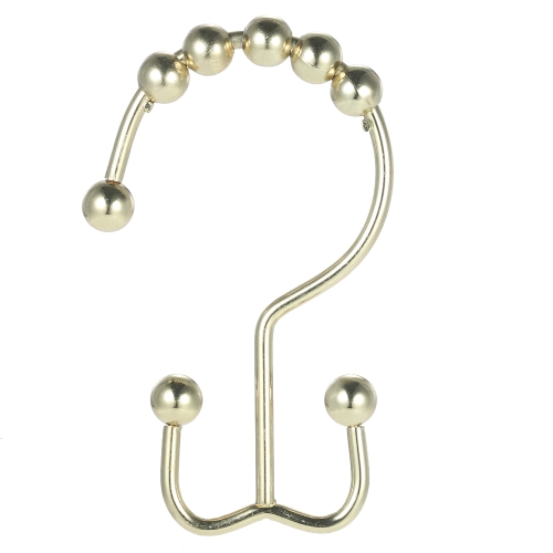 

12pcs/set Double Glide Bathroom Shower Curtain Hooks Set Ball Bearing Ring Hooks Rust Resistant Multifunction Hook Rings