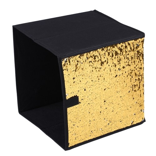 

Нетканый складной большой куб Хранение БИН DIY Sequin Ящик для хранения Игрушки для дома Книги Одежда для праздников Организатор - синий