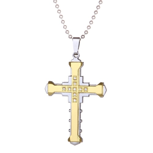 

Male Crystal Cross Pendant Stainless