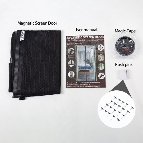 

Magnetics Screen Door with Full Frame Magic-Tape Large Instant Patio Door Mesh Curtain Hands Free