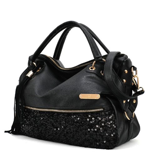 

Fashion Leopard Sequin Paillette PU Shoulder Tote Bag