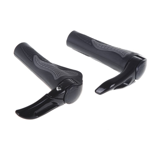 Pair Bar End Handlebar Grips Bicycle Mountain Bike MTB Ergonomic White