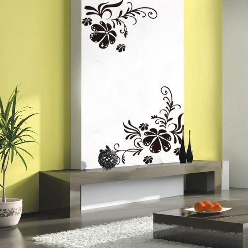 

Flower Tree Vine Blossom Wall Sticker Mural Decor Art Vinyl Decal Black