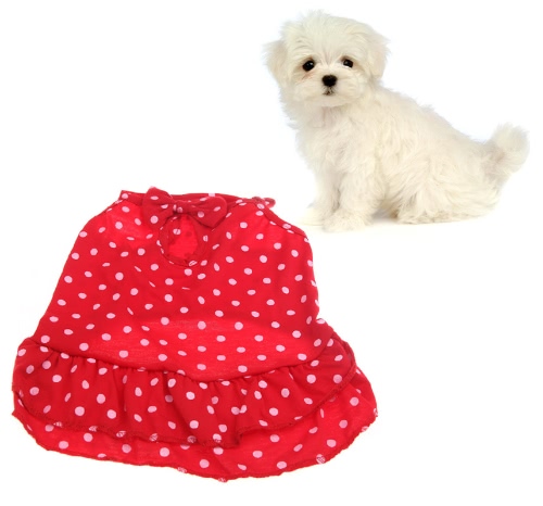 Full Spot Pattern Slim Braces Dresses Clothes For Pet Dog Doggy