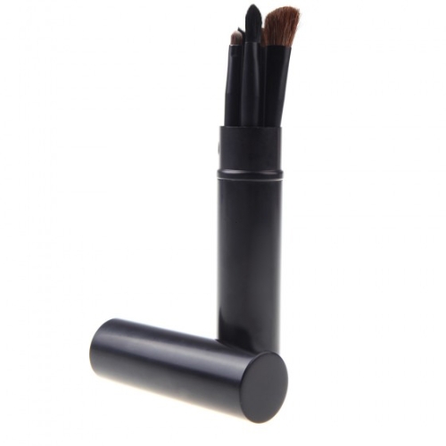 

5Pcs Eyeshadow Brushes Set Cosmetic Kit Eye Makeup Tool Eyebrow Brush Wood Handle with Round Tube