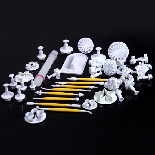 

46pcs торт помадной Gumpaste тиснение моделирования ремесло, украшая набор инструментов