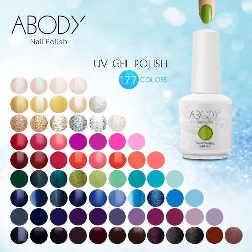 

Abody 15ml Soak Off Nail Gel Polish Nail Art Professional Shellac Lacquer Manicure UV Lamp & LED 177 Colors 1411