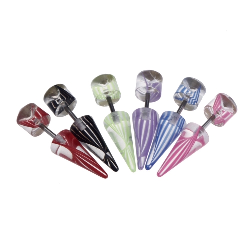 

6pcs поддельные уха конические мошенник иллюзия Plug Серьги кольца носилках растяжения Expander Kit