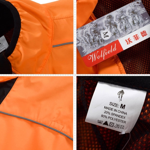 

WOLFBIKE Cycling Jersey Men Riding Breathable Jacket Cycle Clothing Bike Long Sleeve Wind Coat Orange XXL