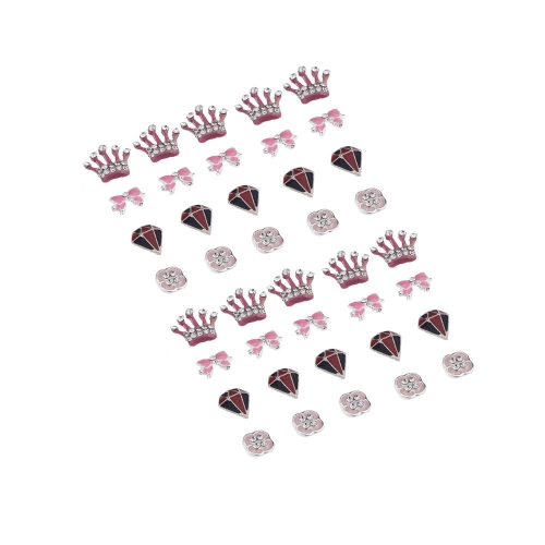 

40Pcs DIY Metal 3D Nail Art Tip Decoration Mix Color & Pattern Fashion Luxury Charm Jewelry Tools