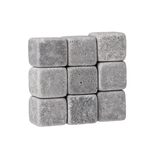 9pcs Whisky Pierres Ice Cubes de refroidissement de boissons Bière Rocks Granite Pouch