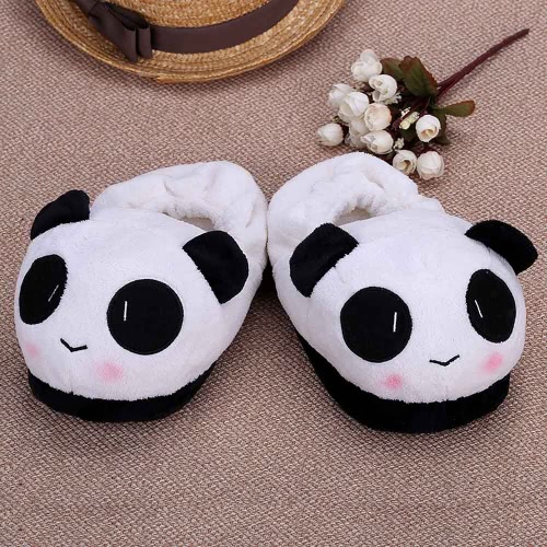 

Indoor Novelty Slipper for Lovers Winter Warm Slippers Lovely Cartoon Panda Face Soft Plush Household Thermal Shoes 26cm / 10.24in