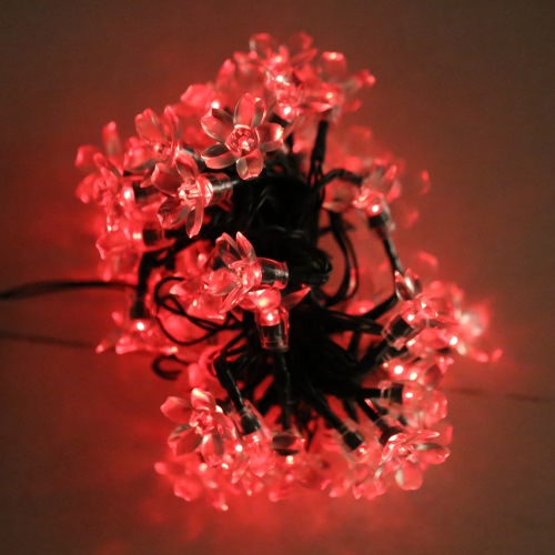 50 LED Lumière à Cordes Solaire de Noël Extérieur Décoration de Fleur Fée de Fleur Lumières pour Noël Jardin Fête de Mariage