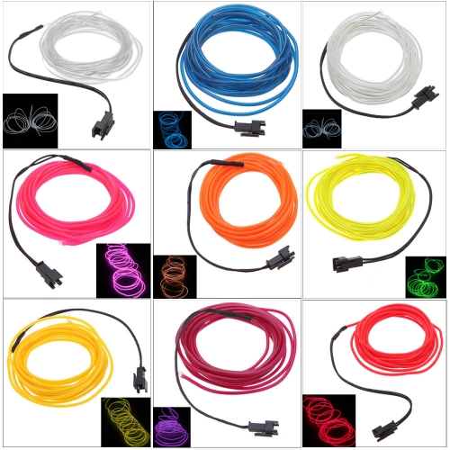 

3M Flexible Neon Light Glow EL Wire Car Rope with DC12V Car Charger Driver