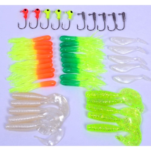 

35Pcs Soft Plastic Worm Fishing Baits