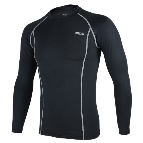 ARSUXEO Ciclismo Sport Running Fitness Bike biciclette Baselayer biancheria intima lunga manica maglia rapida asciugatura Shirt Men