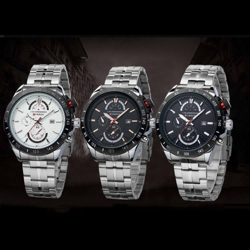 

CURREN 8148 Fashion Business Men Wristwatch Water-resistant Stainless Steel Analog Quartz Calendar Date Watch
