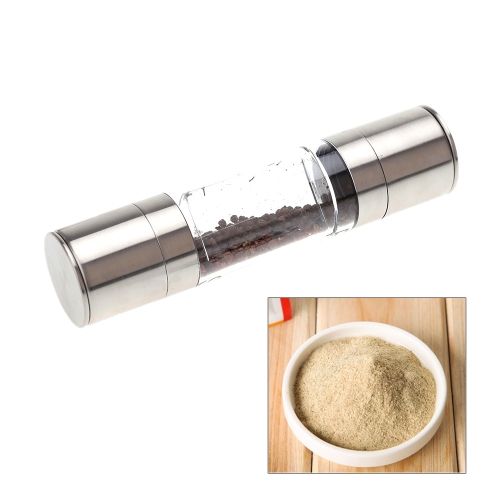 

2 in 1 Stainless Steel Portable Manual Pepper Grinder Salt Muller Mill Kitchen Seasoning Grinding Tool