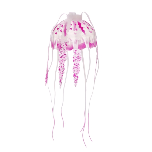 Medusa incandescente artificiale di 10cm con pesce ventosa tanica acquario decorazione rosa