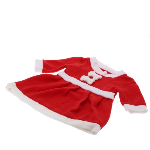 Chapeau et Robe de Noël Mignon Souple de Haute Qualité Rouge et Blanc pour les Petites Filles Costume pour la Performance au Jour de Noël