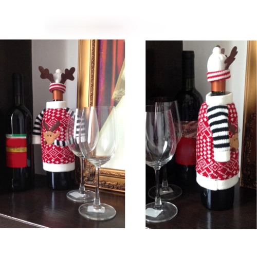 How To Decorate A Wine Bottle For Christmas Christmas Elk Red Wine Bottle Cover Bag Dinner Table Decoration 96 How To Decorate A Wine Bottle For Christmas Christmas Elk Red Wine Bottle Cover Bag Dinner Table Decoration 96