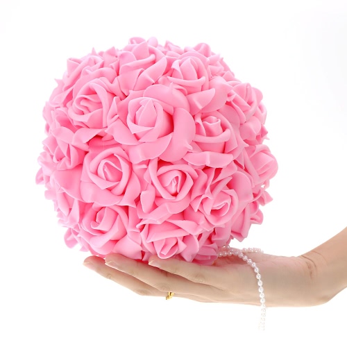 Wedding Apartments Decoration Supplies Hand Made Hangings Wedding Room Decorations for Bride Decorate Adornment with Artificial Roses Ball-flower Pink/Purple