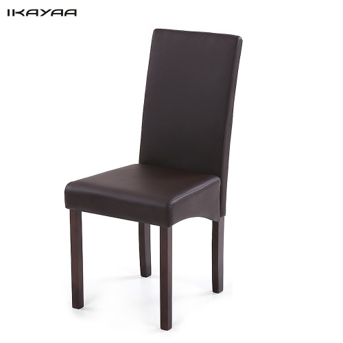 Second Hand iKayaa 2PCS/Set of 2 Modern Faux Leather Dining Chairs High Back Wood Frame Padded Kitchen Side Parson Chairs Breakfast Stools