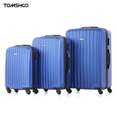 

Second Hand TOMSHOO Fashion 3 Piece Luggage Set Carry-on Suitcase ABS Trolley 20"/24"/28" Hard Shell Combination Lock 4 Wheel Spinner Set