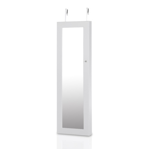 

Second Hand iKayaa Fashion Mirrored Hanging Jewelry Armoire Cabinet Jewelry Storage Box Organizer Over the Door/Wall Mounted