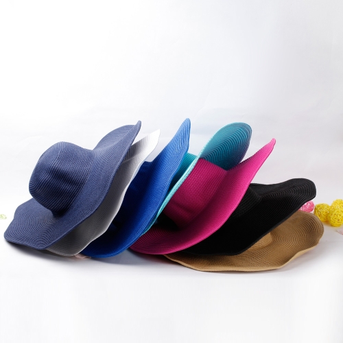 

Fashion Cute Women Summer Straw Beach Hat Wide Large Brim Foldable Sun Hat Khaki