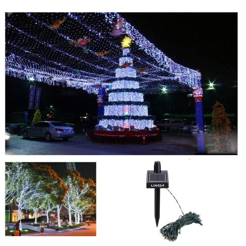 17M 100 LED Luz solar del jardín al aire libre de la lámpara blanca hadas de la secuencia para el hogar Salón de fiestas de boda de Navidad Decoración Regalo