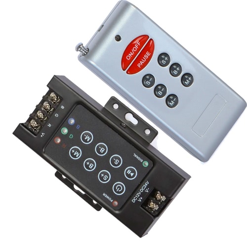 

8 Key RGB LED Light Control RF Wireless Remote Controller Dimmer 12-24V