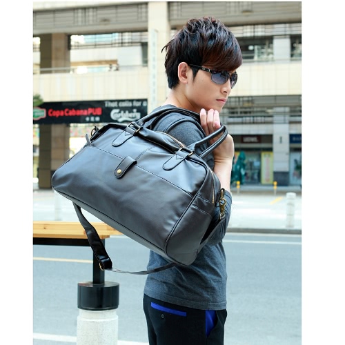 

Fashion Men's Gym Duffle Satchel Travel Shoulder Handbag PU Leather Bag
