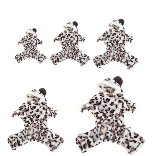 

Soft Warm Dog Pet Clothes Apparel Hoodie Hooded Leopard Print Coat for Winter